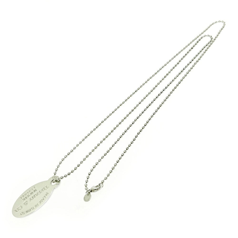 TIFFANYCo Tiffany Silver to Oval Ball Chain Necklace